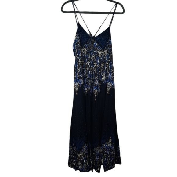 Free People Black and Blue Maxi Dress - Picture 5 of 10